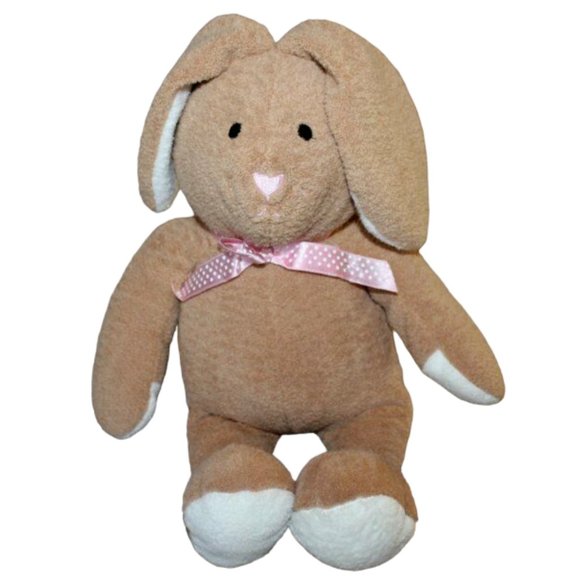 Commonwealth Toy Other - Commonwealth Tan Plush Bunny Pink Bow 16" Toy